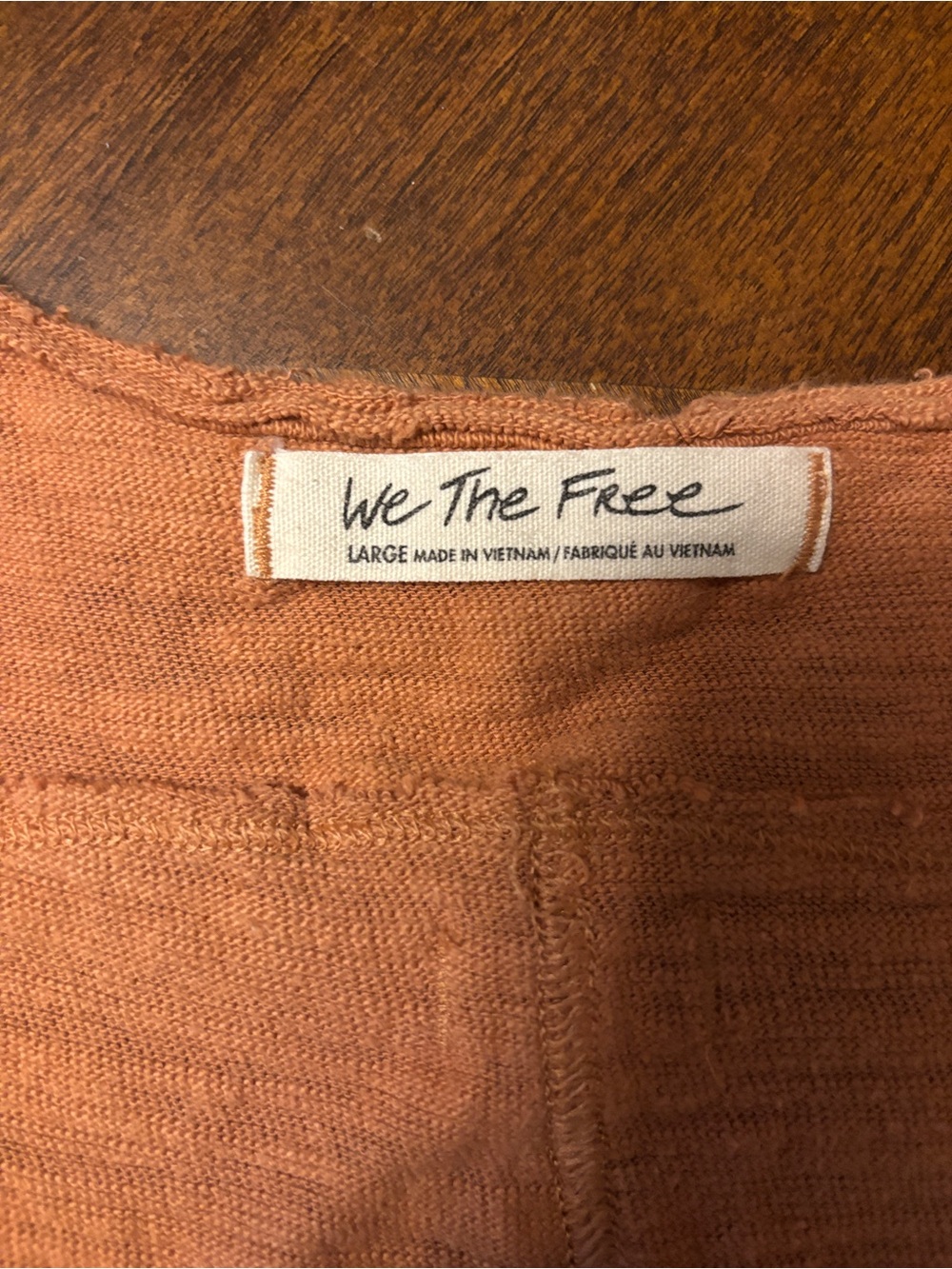 We the Free distressed 100% cotton amber tank, size large - Picture 5 of 5